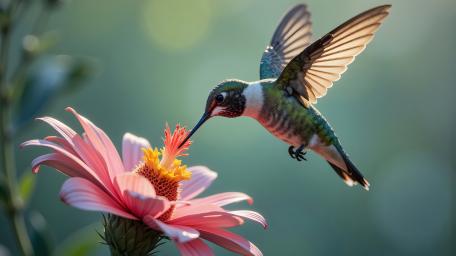 Hummingbird Enchantment in AI-Rendered Elegance wallpaper