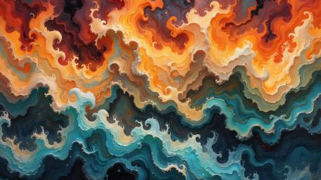 Waves of Fire and Water Harmony wallpaper