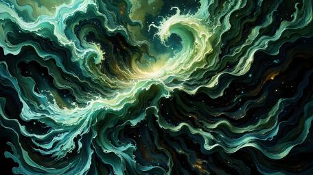Abstract Waves of AI Creativity in 8K wallpaper