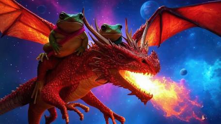 Frogs On A Dragon wallpaper