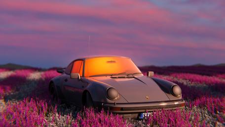 Porsche in Blooming Lavender Horizon wallpaper