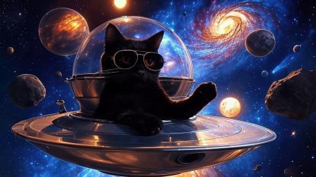 Black Cat In Space wallpaper