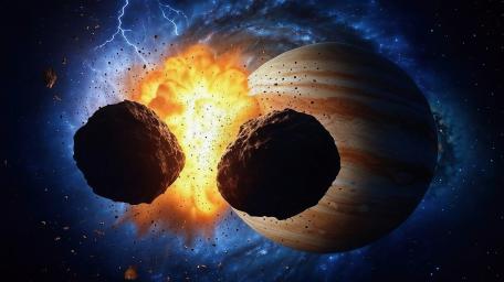 Asteroids Colliding wallpaper