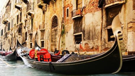 Venice's Timeless Gondolas on the Grand Canal wallpaper