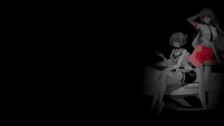 Anime Duo in Monochrome Highlighted World wallpaper