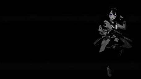Mystical Anime Girl in Dark Elegance wallpaper