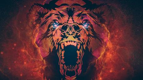 Roaring Bear in Cosmic Constellation wallpaper