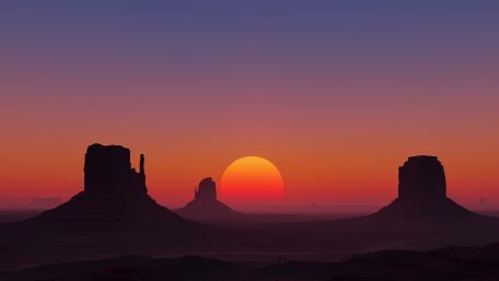 Sunset Dreamscape Over Monument Valley Buttes wallpaper