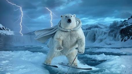 Water Skiing Polar Bear wallpaper