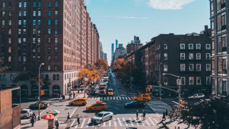 Manhattan street view wallpaper