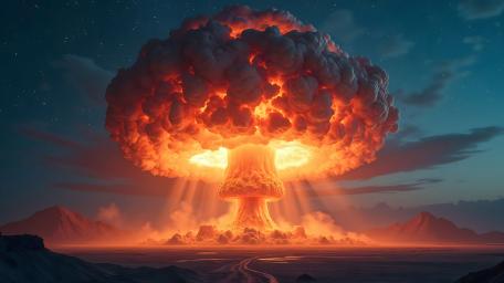 Mushroom Cloud Fury A Captivating Apocalyptic Scene wallpaper