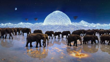 Elephants On An Icy Planet wallpaper