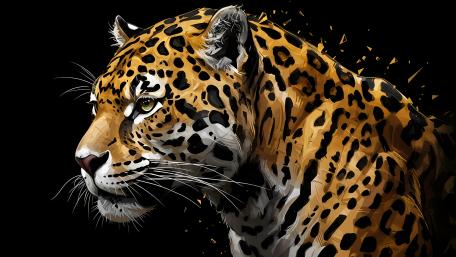 Majestic Jaguar in Stunning Digital Art wallpaper