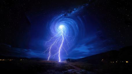 Cosmic Lightning wallpaper