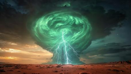 Green Storm Lightning wallpaper