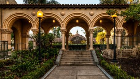 Elegant Arches of Balboa Park Gardens wallpaper