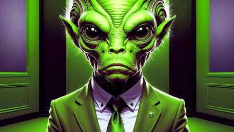Alien Chief in a Sharp Green Suit wallpaper