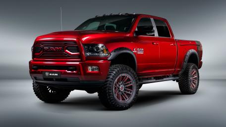 Powerful Red Ram Pickup Truck for Enthusiasts wallpaper