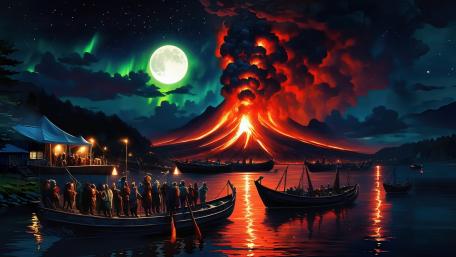 Green Moon Explosion wallpaper