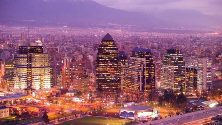 Vibrant City Lights of Santiago de Chile wallpaper