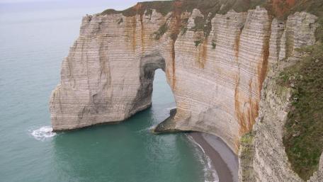 Majestic Falaise d'Aval Rock Formation in Étretat France wallpaper