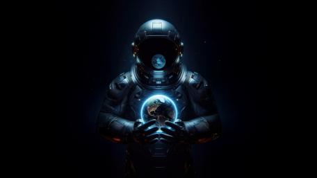 Astronaut of the Cosmic Reflection wallpaper