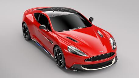 Aston Martin Vanquish in Vibrant Red 5k wallpaper