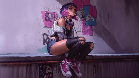 Anime Vibes and Urban Flair: AI Art Style wallpaper