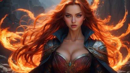 Fiery Enchantress of the Mystic Realm wallpaper