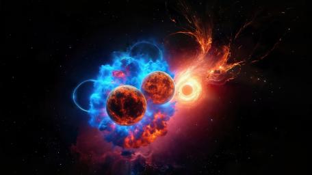 Planets colliding wallpaper