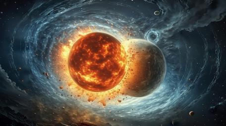 Planets Colliding in Water wallpaper