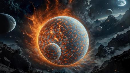 Fiery Frozen Planet wallpaper
