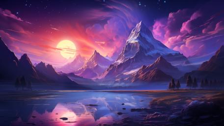 Majestic Purple Mountains Sunset wallpaper