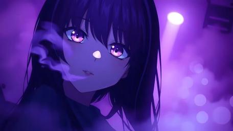 Enchanted Gaze in Purple Hues wallpaper