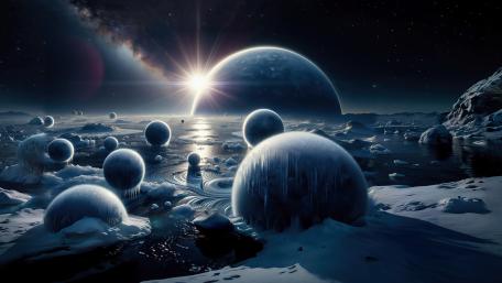 Frozen Spheres of a Distant World wallpaper