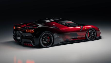 Ferrari SF90 Supercar in Striking Red Black Design wallpaper