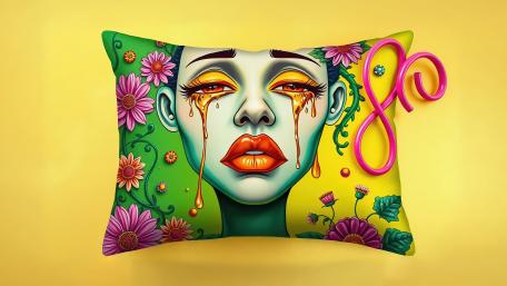 Mystical Tears in vibrant floral hues wallpaper