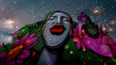 Fireworks Face wallpaper