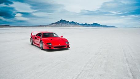 Ferrari F40 Adventure in Vast Salt Flats wallpaper
