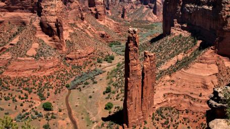 Majestic View of Spider Rock in Arizona wallpaper