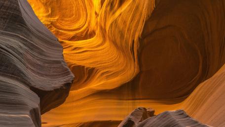 Ethereal Hues of Antelope Canyon's Sandstone Waves wallpaper