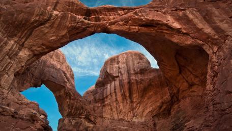 Magnificent View of Double Arch at Arches National Park wallpaper