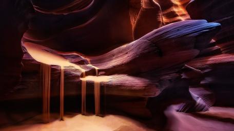 Mystical Light in Upper Antelope Canyon's Sculpted Rocks wallpaper