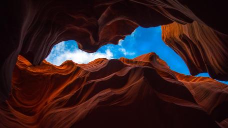 Canyon Colors Dance Under Azure Skies wallpaper