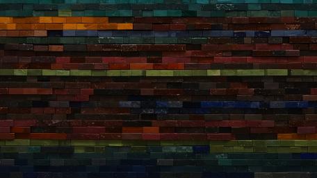 Colorful Brickwork Symphony in 4K Splendor wallpaper