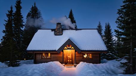 Snowy House wallpaper