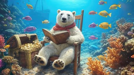 Polar Bear's Underwater Treasure Tale wallpaper