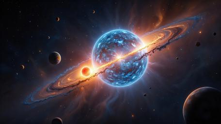 Glowing Planets in Cosmic Harmony wallpaper