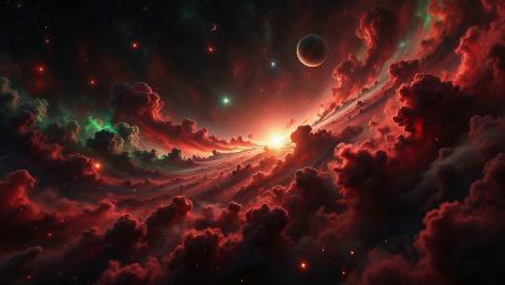 Galactic Dawn of the AI Cosmos wallpaper