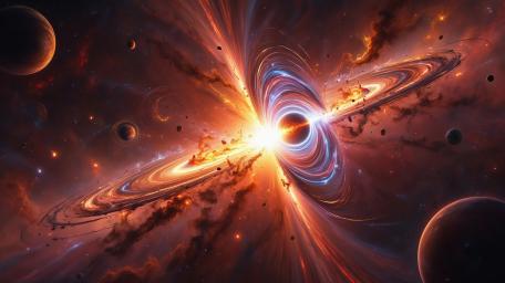 Stellar Vortex: A Cosmic Dance of Energy and Light wallpaper